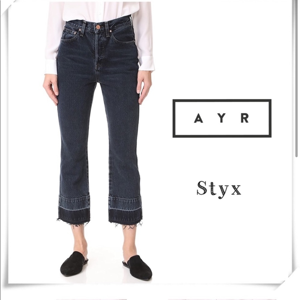 AYR Styx High Rise Crop Jeans Dark Washed